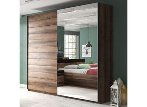 4066075069515 - Lomadox - Kleiderschrank mit Schwebetüren BIRMINGHAM-83 in Eiche Monastery Nb b h t ca 180 210 61 cm - braun