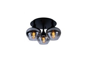 9007371432394 - Deckenleuchte 3-flammig Metall Rauchglas schwarz D 45 cm 9007371432394 - Deckenleuchte 3-flammig Metall Rauchglas schwarz D 45 cm