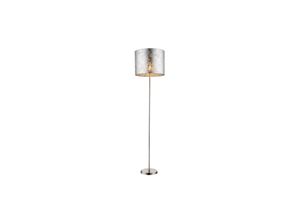 4059157284876 - Etc-shop - Stehleuchte Deckenfluter silber Standleuchte Wohnzimmerlampe Stehlampe Schlafzimmerleuchte 1x E27 DxH 40x160 cm