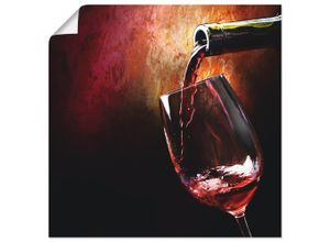 4055327614375 - Wandbild ARTLAND Wein - Rotwein Bilder Gr B H 70 cm x 70 cm Poster Getränke quadratisch 1 St rot Bild Metallbild Metallbilder Bilder als Alubild Leinwandbild Wandaufkleber oder Poster in versch Größen