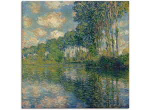 4058661172167 - Wandbild ARTLAND Pappeln an der Epte Bilder Gr B H 30 cm x 30 cm Leinwandbild Gewässer 1 St blau Bild Metallbild Metallbilder Bilder als Alubild Leinwandbild Wandaufkleber oder Poster in versch Größen