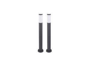 4059157131248 - Etc-shop - 2x Außen Steh Leuchten Garten Haus Weg Edelstahl Stand Sockel Lampe anthrazit 4059157131248 - Etc-shop - 2x Außen Steh Leuchten Garten Haus Weg Edelstahl Stand Sockel Lampe anthrazit