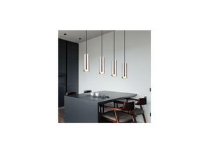 4059157184022 - Etc-shop - Hängeleuchte Pendelleuchte Esszimmerlampe silber 4-flammig Deckenleuchte hängend Metall 4x GU10 Fassungen LxBxH 75x9x150 cm 4059157184022 - Etc-shop - Hängeleuchte Pendelleuchte Esszimmerlampe silber 4-flammig Deckenleuchte hängend Metall 4x GU10 Fassungen LxBxH 75x9x150 cm