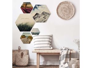 4063129108497 - Mehrteilige Bilder WALL-ART Natur Collage Landschaft Bilder Gr B H T 205 cm x 1 cm x 47 cm 5 St bunt (mehrfarbig) Mehrteilige Bilder Holzschild Collage