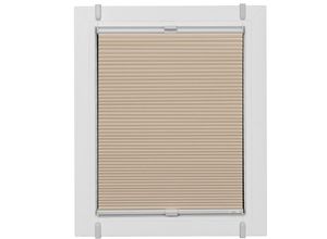 4001442925698 - Wabenplissee One Size Style Honeycomb VD Plissees Gr 160 cm zweiseitig verschiebbar 65 cm beige (beige grau grau) Plissees ohne Bohren Zubehörfarbe zum Klemmen