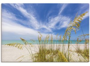 4062144614068 - Wandbild ARTLAND Himmlische Stille am Strand Bilder Gr B H 120 cm x 80 cm Leinwandbild Strandbilder Querformat 1 St beige (naturfarben) Kunstdrucke als Alubild Leinwandbild Wandaufkleber oder Poster in versch Größen