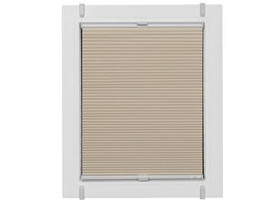 4001442925667 - Wabenplissee One Size Style Honeycomb VD Plissees Gr 210 cm zweiseitig verschiebbar 60 cm beige (beige grau grau) Plissees ohne Bohren Zubehörfarbe zum Klemmen