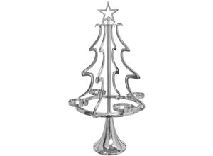 4064118967262 - Adventsleuchter MY HOME Tannenbaum Weihnachtsdeko silber (silberfarben) Kerzenhalter H 8600cm Aluminium Kerzenständer aus Aluminium Höhe 86 cm H8600cm 4064118967262 - Adventsleuchter MY HOME Tannenbaum Weihnachtsdeko silber (silberfarben) Kerzenhalter H 8600cm Aluminium Kerzenständer aus Aluminium Höhe 86 cm H8600cm