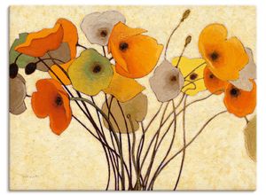 4055327744461 - Wandbild ARTLAND Kürbismohn I Bilder Gr B H 120 cm x 90 cm Leinwandbild Blumen Querformat 1 St orange Bild Poster Bilder als Leinwandbild Wandaufkleber oder in versch Größen