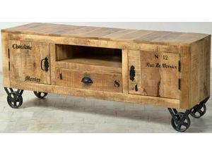 4055195191503 - Lowboard Rustic Sideboards Gr B H T 140 cm x 55 cm x 40 cm 1 beige (natur) Lowboards im Factory design Breite 140 cm Shabby Chic Vintage