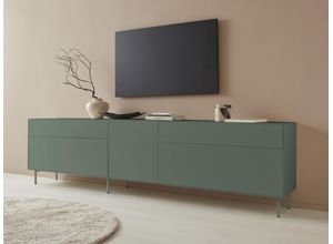 4068222388050 - Lowboard LEGER HOME BY LENA GERCKE Essentials Sideboards Gr B H T 279 cm x 72 cm x 42 cm 4 grün (moosgrün) Lowboards Breite 279cm MDF lackiert Push-to-open-Funktion