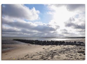 4059745938167 - Wandbild ARTLAND Sonnenuntergang auf der Insel Föhr Bilder Gr B H 120 cm x 80 cm Leinwandbild Strand Querformat 1 St blau Bild Leinwandbild Kunstdrucke Bilder als Alubild Leinwandbild Wandaufkleber oder Poster in versch Größen