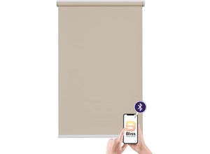 4001442820498 - Elektrisches Rollo Akkurollo Upcycling appgesteuert blickdicht Sunlines Rollos Gr 220 cm stufenlos positionierbar Rollo und Ladekabel 190 cm beige (sand) Rollos appgesteuert via Bluetooth nachhaltig