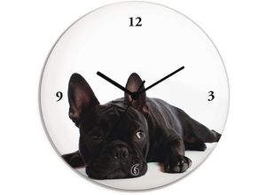 Image of Wanduhr ARTLAND "Bulldogge" Wanduhren Gr. T: 1,8 cm, Funkuhr, schwarz Wanduhren wahlweise mit Quarz- oder Funkuhrwerk, lautlos ohne Tickgeräusche