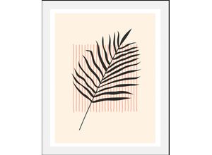 4067437347074 - Bild QUEENCE Leaf Bilder Gr B H 50 cm x 70 cm Wandbild Abstrakt Hochformat 1 St schwarz Kunstdrucke gerahmt