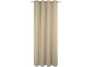 4004567466602 - Vorhang WIRTH Uni Collection light Gardinen Gr 325 cm Ösen 142 cm beige Ösen nach Maß