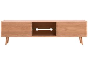 0745760382965 - Lowboard WHITEOAK Malin Sideboards Gr B H T 200 cm x 45 cm x 40 cm braun (eiche weiß geölt) Lowboards Eichenholz Push-to-Open Funktion verschiedene Farbvarianten