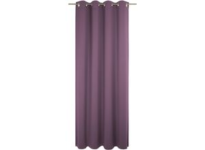 4004567456948 - Vorhang WIRTH Uni Collection Gardinen Gr 385 cm Ösen 142 cm lila (aubergine) Ösen nach Maß