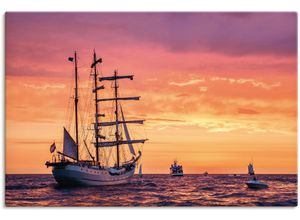 4059745766821 - Wandbild ARTLAND Segelschiffe Hanse Sail in Rostock Bilder Gr B H 120 cm x 80 cm Leinwandbild Boote & Schiffe 1 St lila Kunstdrucke Bilder als Alubild Leinwandbild Wandaufkleber oder Poster in versch Größen