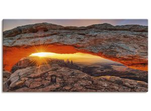 4059745928878 - Wandbild ARTLAND Iconic Mesa Arch Bilder Gr B H 150 cm x 75 cm Leinwandbild Felsen Querformat 1 St rot Bild Leinwandbild Kunstdrucke Bilder als Alubild Leinwandbild Wandaufkleber oder Poster in versch Größen