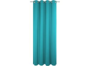 4004567420192 - Vorhang WIRTH Dim out Gardinen Gr 355 cm Ösen 142 cm blau (türkis) Ösen nach Maß