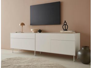 4068222388234 - Lowboard LEGER HOME BY LENA GERCKE Essentials Sideboards Gr B H T 239 cm x 72 cm x 42 cm 4 weiß (warmweiß) Lowboards Breite 239cm MDF lackiert Push-to-open-Funktion