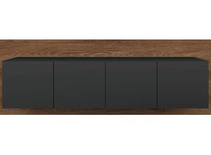 4255607607442 - Lowboard BORCHARDT MÖBEL Sara Sideboards Gr B H T 182 cm x 65 cm x 35 cm hängend schwarz (schwarz matt vintage eichefarben) Lowboards Breite 182 cm