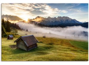 4062144644362 - Wandbild ARTLAND Herbst in Bayern Bilder Gr B H 120 cm x 80 cm Leinwandbild Berge & Alpenbilder Querformat 1 St beige (naturfarben) Kunstdrucke als Alubild Leinwandbild Wandaufkleber oder Poster in versch Größen