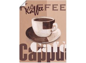 4055327639798 - Wandbild ARTLAND Kaffee Bilder Gr B H 60 cm x 80 cm Poster Getränke 1 St beige (naturfarben) Bild Poster Bilder als Alubild Leinwandbild Wandaufkleber oder in versch Größen