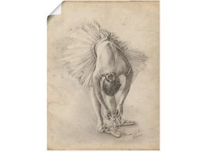 4058661305664 - Wandbild ARTLAND Antike Ballerina Übung I Bilder Gr B H 60 cm x 80 cm Poster Sport Hochformat 1 St beige (natur) Bild Metallbild Metallbilder Bilder als Alubild Leinwandbild Wandaufkleber oder Poster in versch Größen
