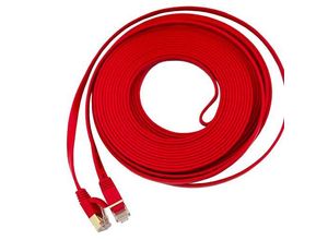 4060873270203 - Vago-tools - 30m CAT7 Patchkabel Netzwerkkabel flach rot Internet Kabel Patch