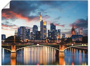 4057738360858 - Wandbild ARTLAND Frankfurt am Main Skyline II Bilder Gr B H 80 cm x 60 cm Poster Deutschland Querformat 1 St blau Bild Poster Bilder als Alubild Leinwandbild Wandaufkleber oder in versch Größen