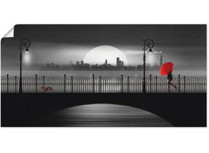 4062144154885 - Wandbild ARTLAND Die Brücke im Regen Bilder Gr B H 60 cm x 30 cm Poster Brücken 1 St schwarz Bild Kunstdruck Kunstdrucke Bilder als Alubild Leinwandbild Wandaufkleber oder Poster in versch Größen