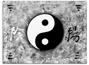 4055327422826 - Wandbild ARTLAND Yin & Yang Bilder Gr B H 120 cm x 90 cm Leinwandbild Zeichen 1 St schwarz Bild Leinwandbild Kunstdrucke Bilder als Leinwandbild Wandaufkleber oder Poster in versch Größen