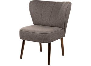 4042911612411 - Sessel FINK BRADY Gr Strickstoff MELANGE B H T 67 cm x 76 cm x 67 cm grau (ston melange) mit Steppung im Rücken BTH 676776 cm Sitzhöhe 42 cm