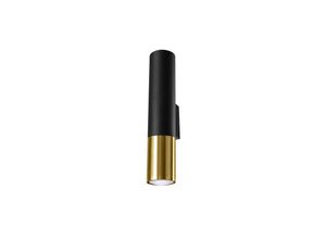 4059157160132 - Etc-shop - Wandleuchte innen Wandlampe Up Down Wandleuchte schwarz 2 flammig Stahl gold skandinavisch 2x GU10 Fassungen HxBxT 30x6x8 cm