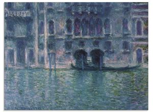 4058661174994 - Glasbild ARTLAND Der Palazzo de Mula in Venedig 1908 Bilder Gr B H 80 cm x 60 cm Glasbild Italien Querformat 1 St blau Bild Glasbild Glasbilder Bilder in verschiedenen Größen