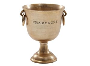 4251745781488 - Champagnerkühler ALBEGNA Modernes Design Aluminium 2 Flaschen silber- goldfarben Ringgriffe 4251745781488 - Champagnerkühler ALBEGNA Modernes Design Aluminium 2 Flaschen silber- goldfarben Ringgriffe