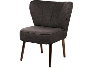 4042911612435 - Sessel FINK BRADY Gr Strickstoff MELANGE B H T 67 cm x 76 cm x 67 cm braun (braun melange) mit Steppung im Rücken BTH 676776 cm Sitzhöhe 42 cm