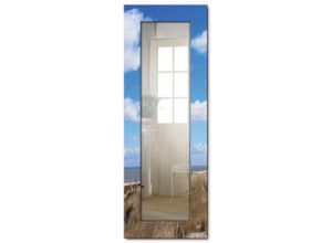 4062144064887 - Dekospiegel ARTLAND Leuchtturm Sylt Spiegel Gr B H T 504 cm x 1404 cm x 16 cm blau Dekospiegel Spiegel gerahmter Ganzkörperspiegel Wandspiegel mit Motivrahmen Landhaus