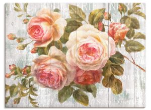 4055327742184 - Wandbild ARTLAND Vintage Rosen auf Holz Bilder Gr B H 120 cm x 90 cm Leinwandbild Blumen Querformat 1 St pink Bild Poster Bilder als Leinwandbild Wandaufkleber oder in versch Größen