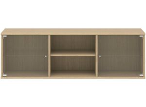 5706953298413 - Lowboard HAMMEL FURNITURE Mistral Hochwertig Schrank hängend stehend montierbar Sideboards Gr B H T 133 cm x 42 cm x 325 cm weiß (eiche pigmentiert) Lowboards mit zwei Glastüren Wandmontage stehend montierbar Breite 133 cm