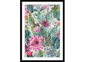 4049009894261 - Bild QUEENCE Fiona Bilder Gr B H 50 cm x 60 cm Wandbild Blumen Hochformat bunt Kunstdrucke gerahmt Blumen