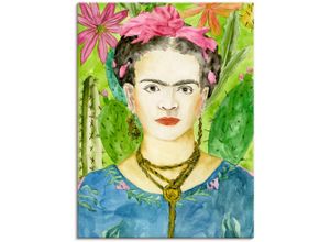 4062144824863 - Wandbild ARTLAND Frida Kahlo II Bilder Gr B H 90 cm x 120 cm Leinwandbild Bilder von Frauen Hochformat 1 St bunt Kunstdrucke als Alubild Leinwandbild Wandaufkleber oder Poster in versch Größen