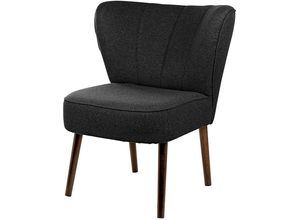 4042911612442 - Sessel FINK BRADY Gr Strickstoff MELANGE B H T 67 cm x 76 cm x 67 cm grau (dunkelgrau melange) mit Steppung im Rücken BTH 676776 cm Sitzhöhe 42 cm