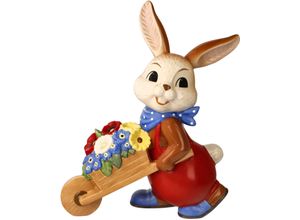 4005169360732 - Osterhase GOEBEL So schön ist der Frühling Dekofiguren Gr B H T 9 cm x 22 cm x 25 cm bunt Dekofiguren Sammelfigur Hasenjunge mit Schubkarre und Blumen