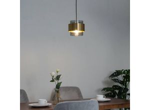 3611839021622 - Kosilum - Design-Hängeleuchte aus Rauchglas und goldenem Metall - Amesti