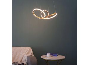 3611839020038 - Kosilum - Vergoldete LED-Pendelleuchte mit Endlosschleife - Marsala