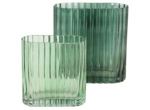 4020607613683 - Boltze Gruppe - Vasen tulipa grünes Glas 2er-Set