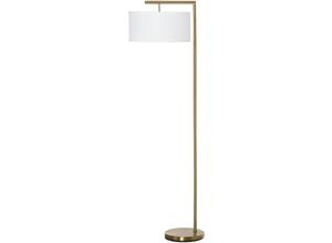 4251774902854 - Stehlampe Stehleuchte E27 Sockel für Wohnzimmer Schlafzimmer Büro Metall Stahl Leinen Gold+Weiß 47 x 37 x 153 cm - Gold+Weiß - Homcom